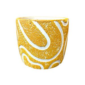 mustard yellow plant cover pot