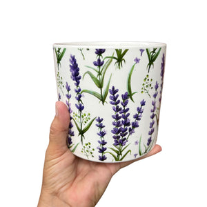 Lavendar Ceramic Plant Cover Pot