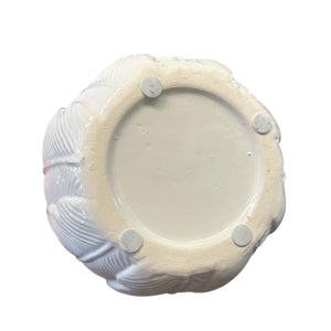 white leaf ceramic pot