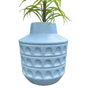 pale blue patterned vase