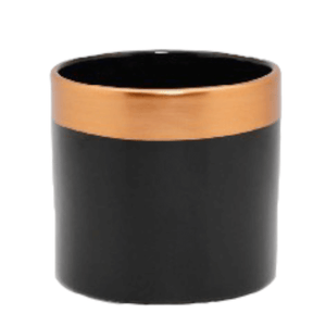 Black and Rose Gold Plant Cover Pot