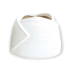 White Ceramic Ribbon Pot - Last one left!