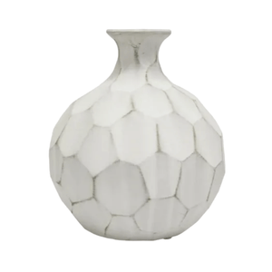 Whitewash Ceramic Round Vase